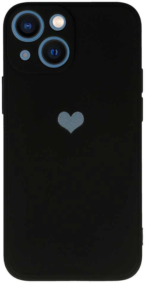 Vennus silikoninis Heart dėklas skirtas Apple iPhone 14 Plus design 1 juodos spalvos