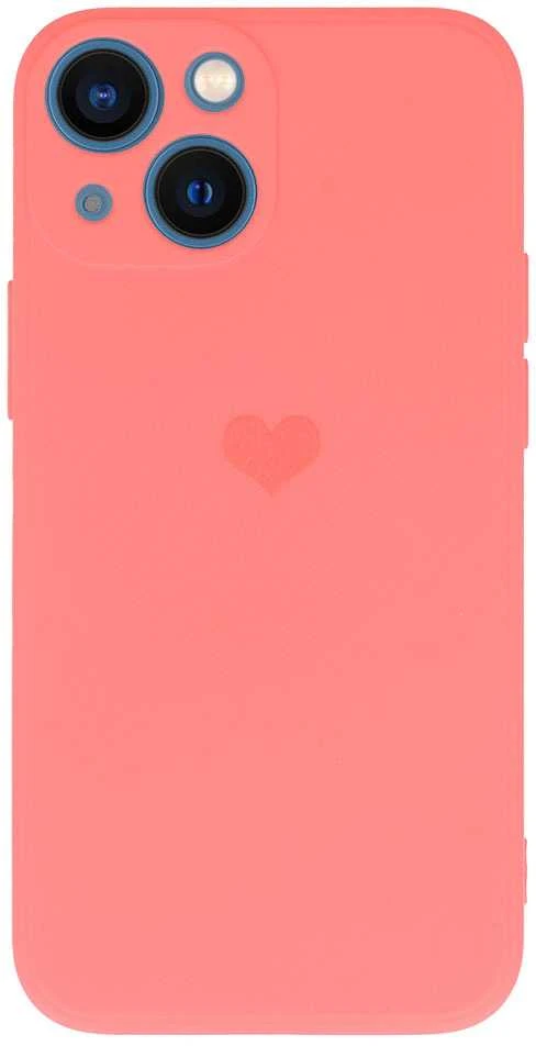 Vennus silikoninis Heart dėklas skirtas iPhone 14 Plus design 1 koralų spalvos