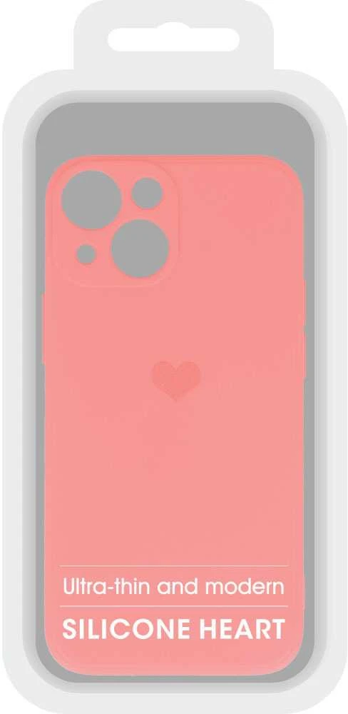 Vennus silikoninis Heart dėklas skirtas iPhone 14 Plus design 1 koralų spalvos