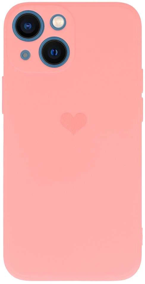 Vennus silikoninis Heart dėklas skirtas iPhone 14 Plus design 1 rožinės spalvos