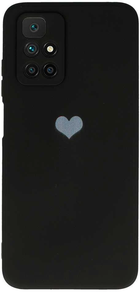 Vennus silikoninis Heart dėklas skirtas Xiaomi Redmi 10 design 1 juodos spalvos