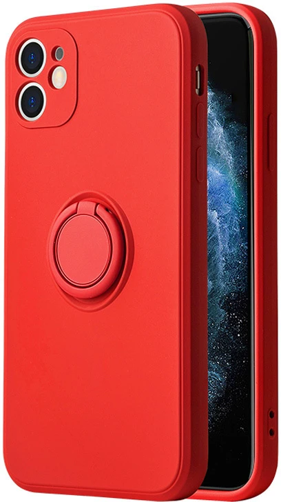 Dėklas Vennus Silicone Ring skirtas Apple iPhone 14 Pro raudonos spalvos