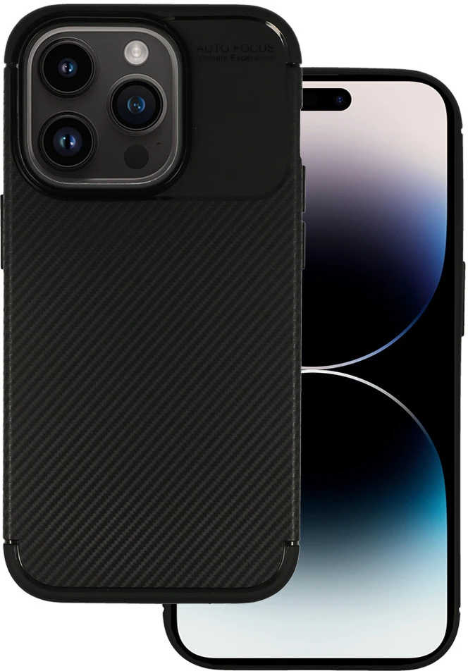 Dėklas Tel Protect Carbon Elite skirtas iPhone 14 Pro juodos spalvos