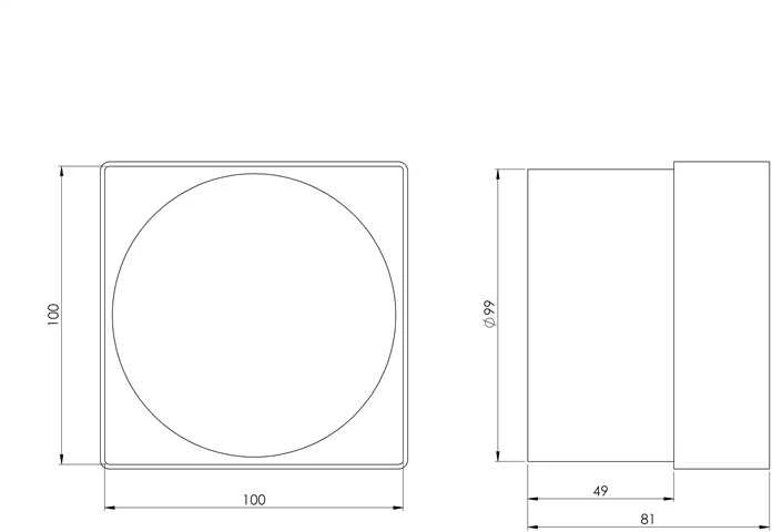 Ventiliatorius Ventiliacijos tarpmovė EUROPLAST VA91, 100 x 100 mm, D100