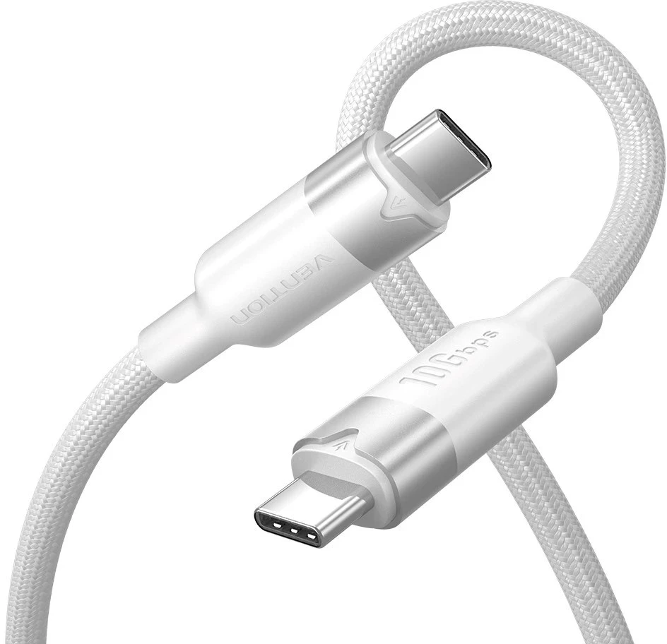 „Vention“ USB 3.2 5A 10Gbps 1m baltos spalvos USB-C–C kabelis