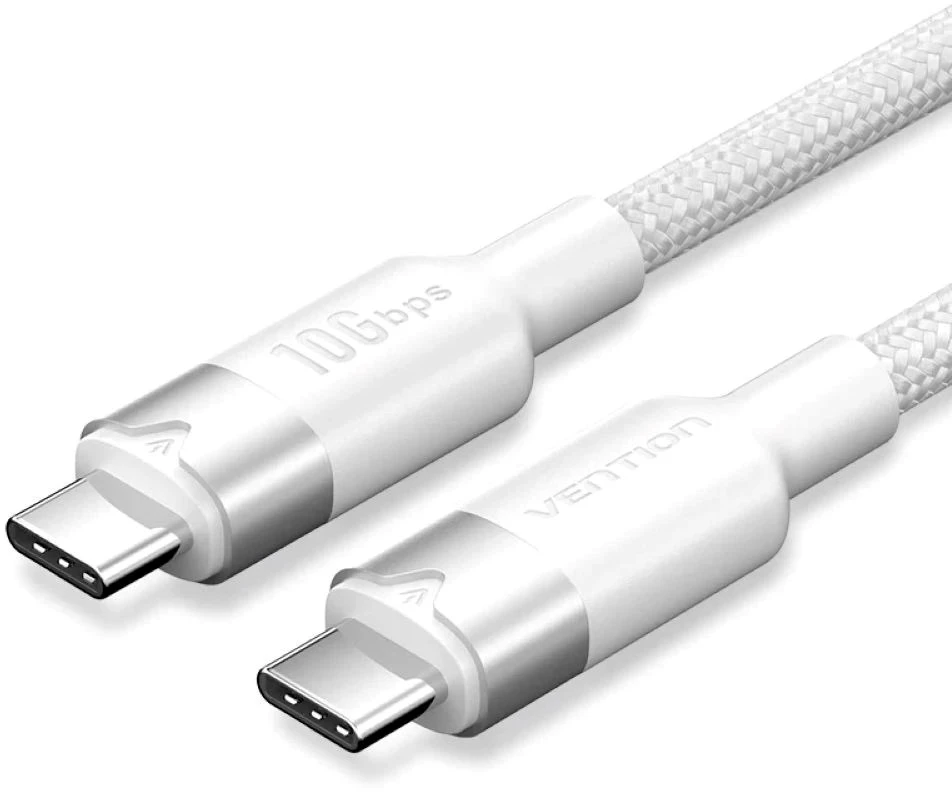 „Vention“ USB 3.2 5A 10Gbps 1m baltos spalvos USB-C–C kabelis
