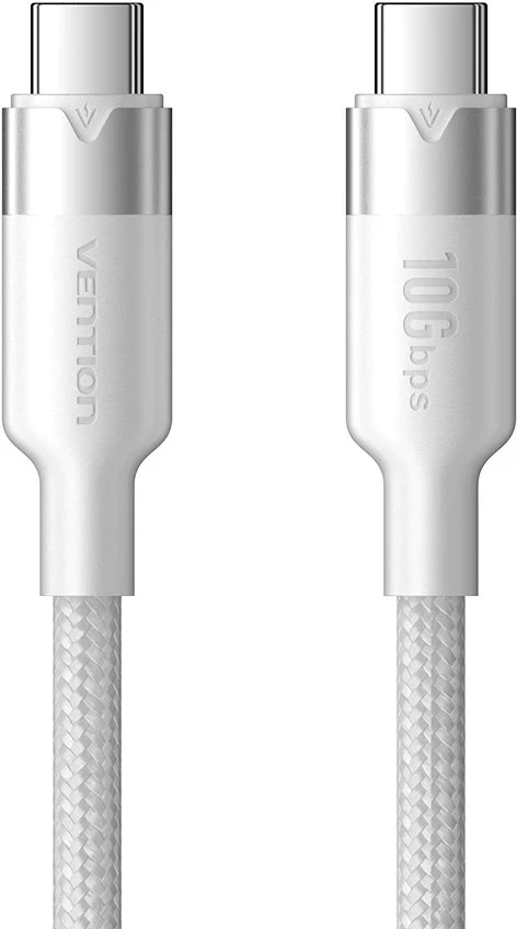 „Vention“ USB 3.2 5A 10Gbps 1m baltos spalvos USB-C–C kabelis