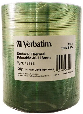 VERBATIM 43792 CD-R Verbatim 100 pcs, 700MB, 52x