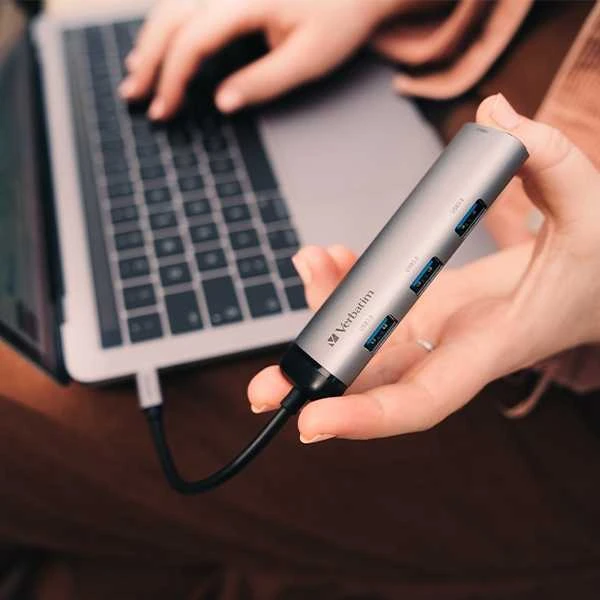Verbatim Adapteris Hub USB-C - 4xUSB-A 3.2 pilkos spalvos 49147
