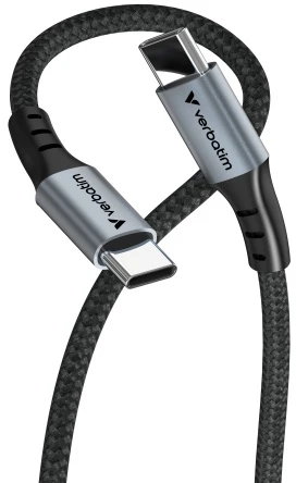 Verbatim 31845 Sync & Charge Kabelis USB-C į USB-C 60W 480Mbps 120cm, Pilka/Juoda