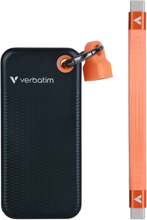 Verbatim 32193 Išorinis kietasis diskas SSD 1TB, USB-C 3.2 Gen 2, M.2, iki 1000MB/s, Juoda/Oranžinė