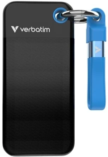 Verbatim 32195 Išorinis kietasis diskas SSD 2TB, USB-C 3.2 Gen 2, M.2, iki 1000MB/s, Juoda/Mėlyna