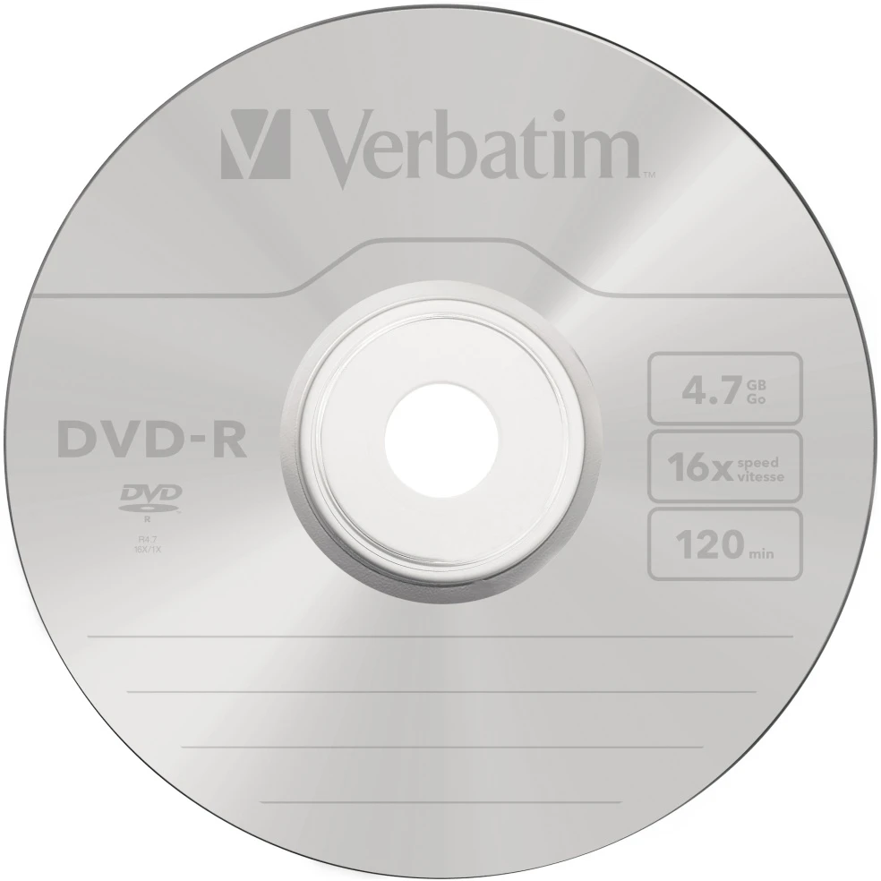 Verbatim DVD-R 4.7GB 16X AZO Matinis Sidabrinis slim box - 43547