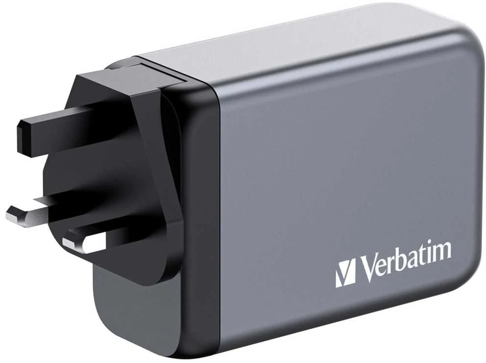 VERBATIM įkroviklis GNC-240 GaN su 4 prievadų 240 W USB oro kondicionieriumi ES / JK / JAV
