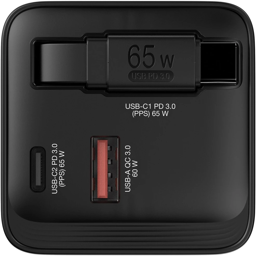 Verbatim GaN Charger 65W Universalus Juoda AC Spartusis įkrovimas Vidaus