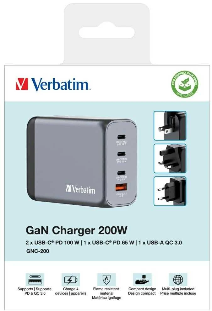 Verbatim GNC-200 Universalus Juoda, Pilka AC Spartusis įkrovimas Vidaus