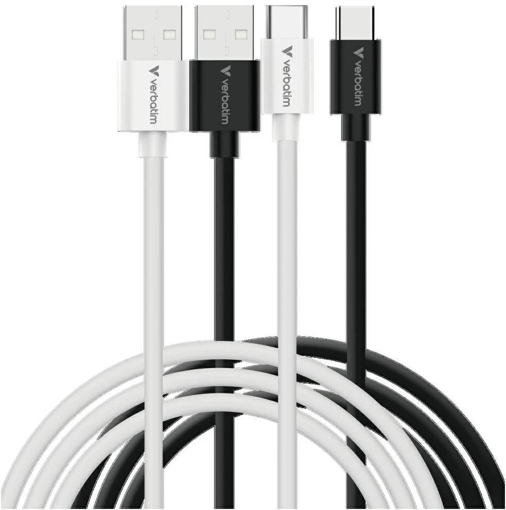 Verbatim Sync & Charge USB-C į A essentials 18W Kabelis juodos spalvos / baltos spalvos 2 vnt. 32393