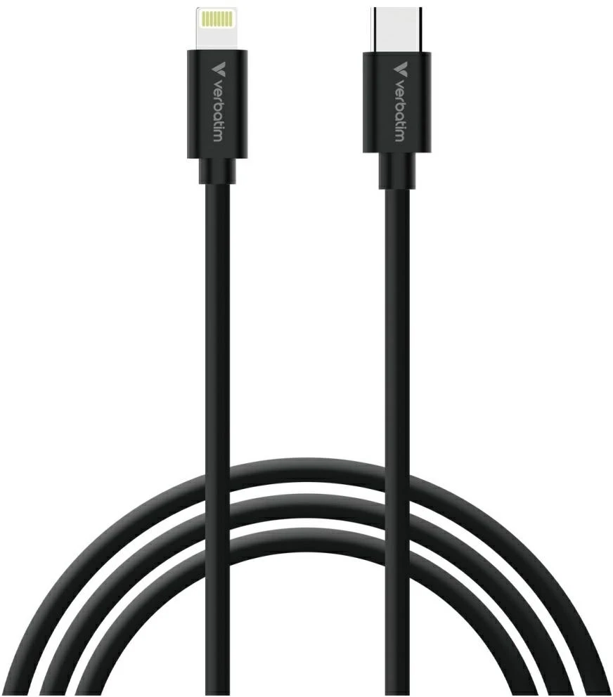 Verbatim Sync & Charge USB-C į Lightning essentials 27W kabelis juodos / baltos spalvos, 2 vnt. 32392