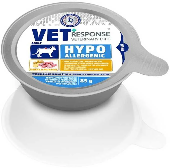 VET RESPONSE Hypoallergenic kalakutiena – šlapias kačių maistas – 85g