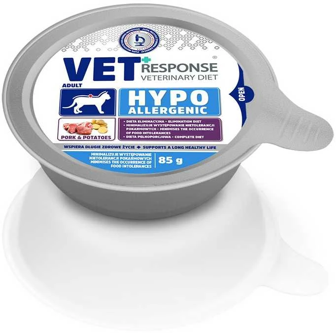 VET RESPONSE Hypoallergenic Pork – šlapias kačių maistas – 85g