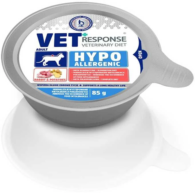 VET RESPONSE Hypoallergenic triušiena – šlapias kačių maistas – 85g