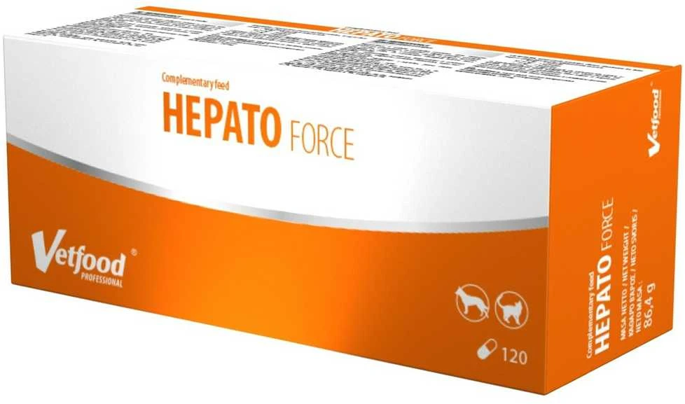 Gyvūnų papildas - Vetfood Hepato Force (120vnt, kepenų palaikymas, visoms veislėms)