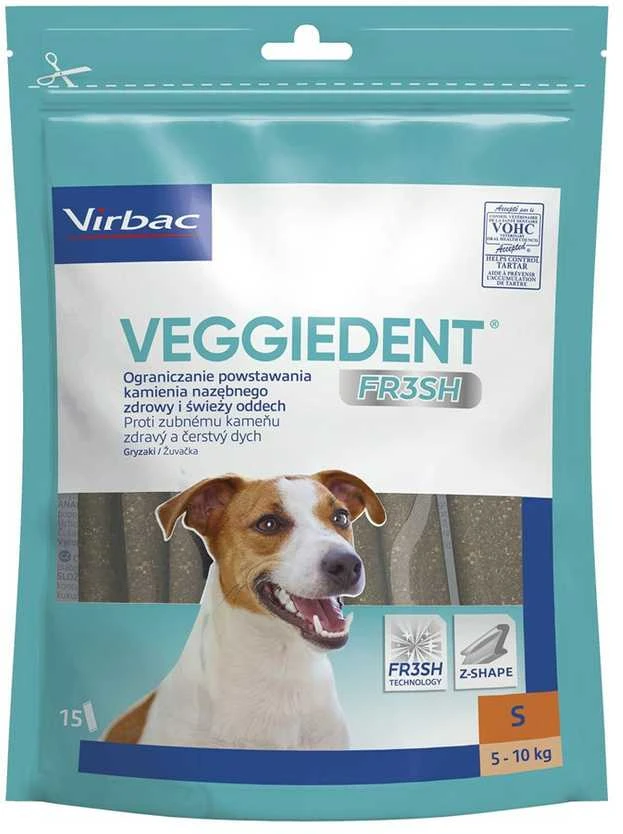 Vibrac Veggiedent Fresh S (5–10 kg) – skanėstas šunims – 456 g