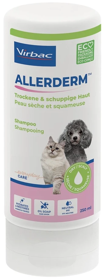VIRBAC Allerderm sausai ir pleiskanojančiai odai - Šampūnas šunims ir katėms - 250 ml