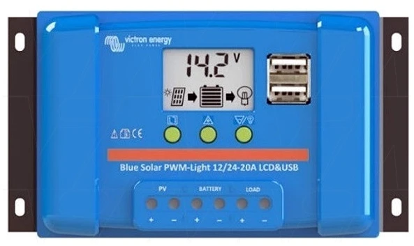 Victron Energy Įkrovimo valdiklis BlueSolar PWM-LCD&USB 12/24V-5A
