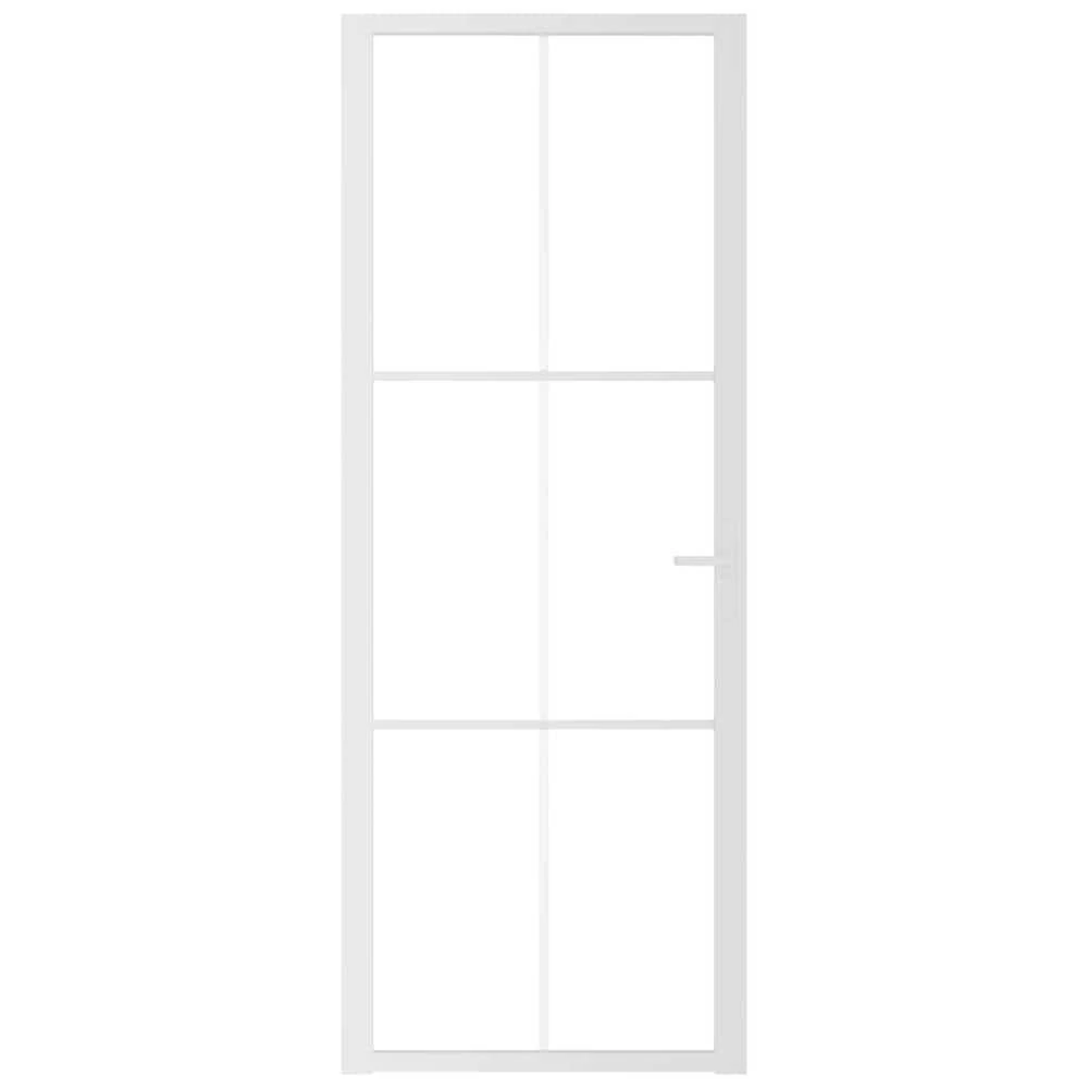 Vidaus durys, baltos, 76x201,5cm, ESG stiklas ir aliuminis