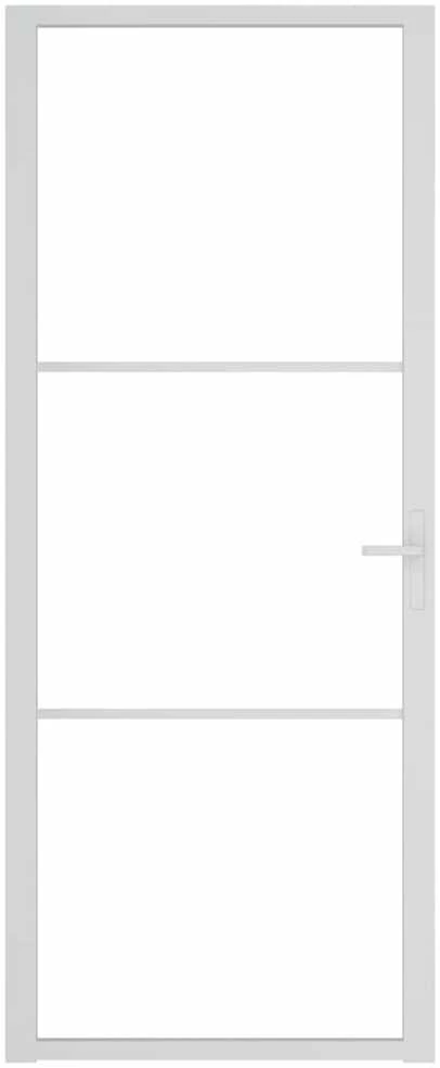 Vidaus durys, baltos, 83x201,5cm, ESG stiklas ir aliuminis