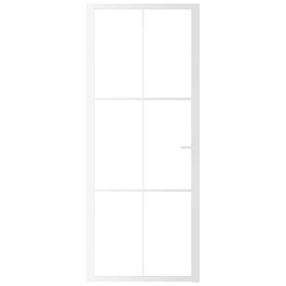 Vidaus durys, baltos, 83x201,5cm, ESG stiklas ir aliuminis
