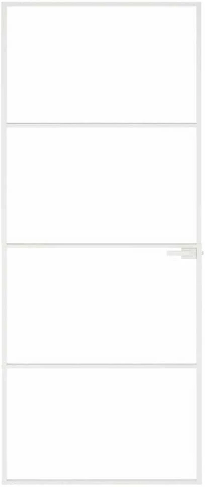 Vidaus durys, baltos, 83x201,5cm, grūdintas stiklas/aliuminis