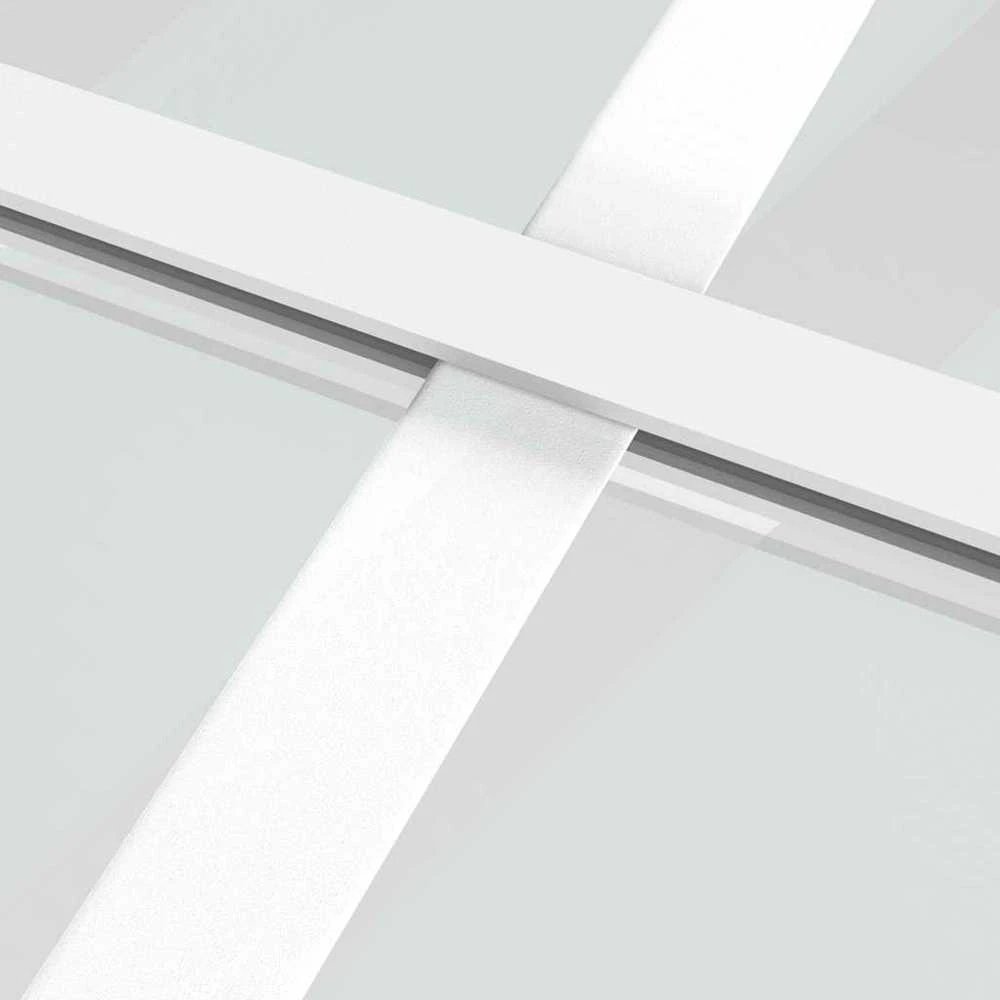 Vidaus durys, baltos, 83x201,5cm, matinis stiklas ir aliuminis