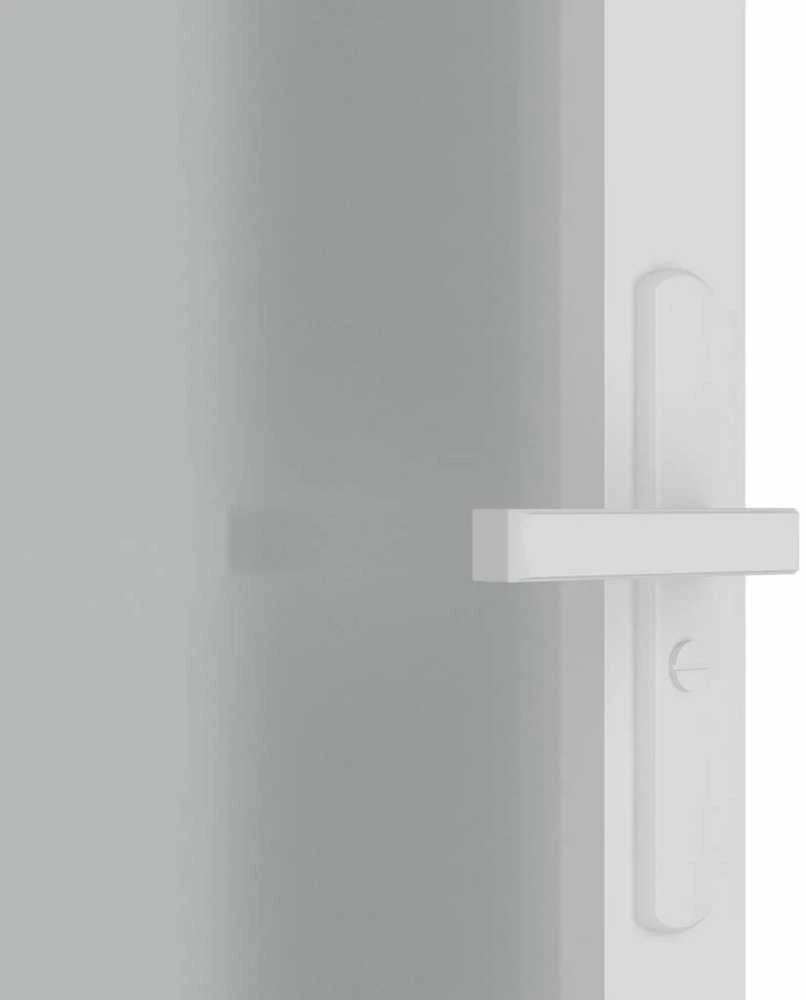 Vidaus durys, baltos, 83x201,5cm, matinis stiklas ir aliuminis