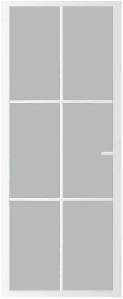 Vidaus durys, baltos, 83x201,5cm, matinis stiklas ir aliuminis
