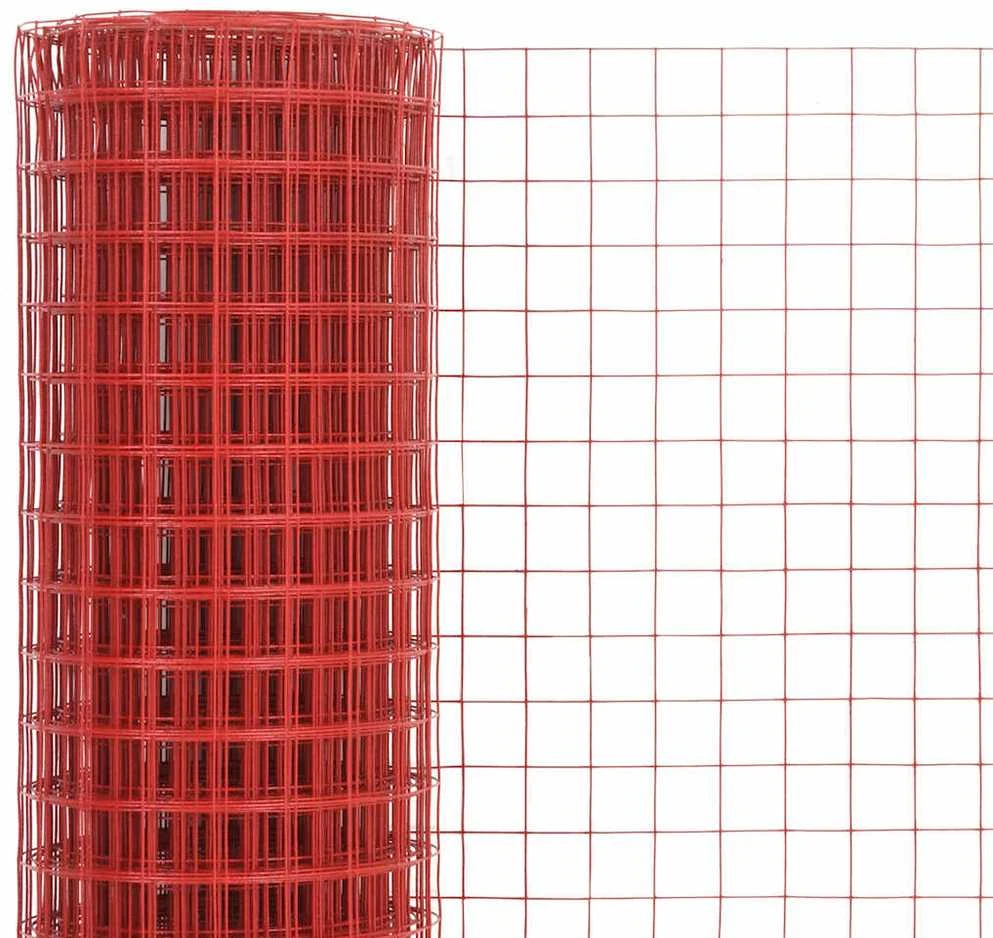 Vielos tinklas su PVC danga, raudonas, 10x1m