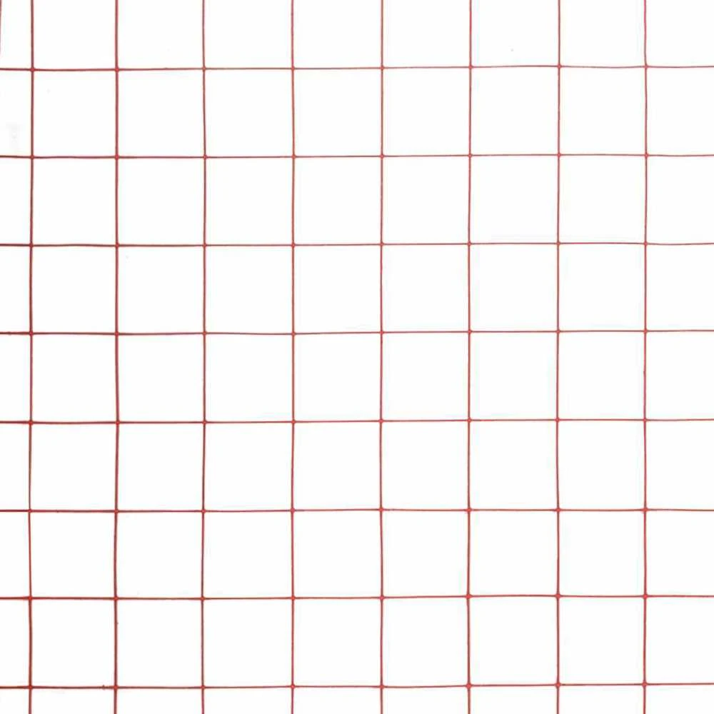 Vielos tinklas su PVC danga, raudonas, 25x1m