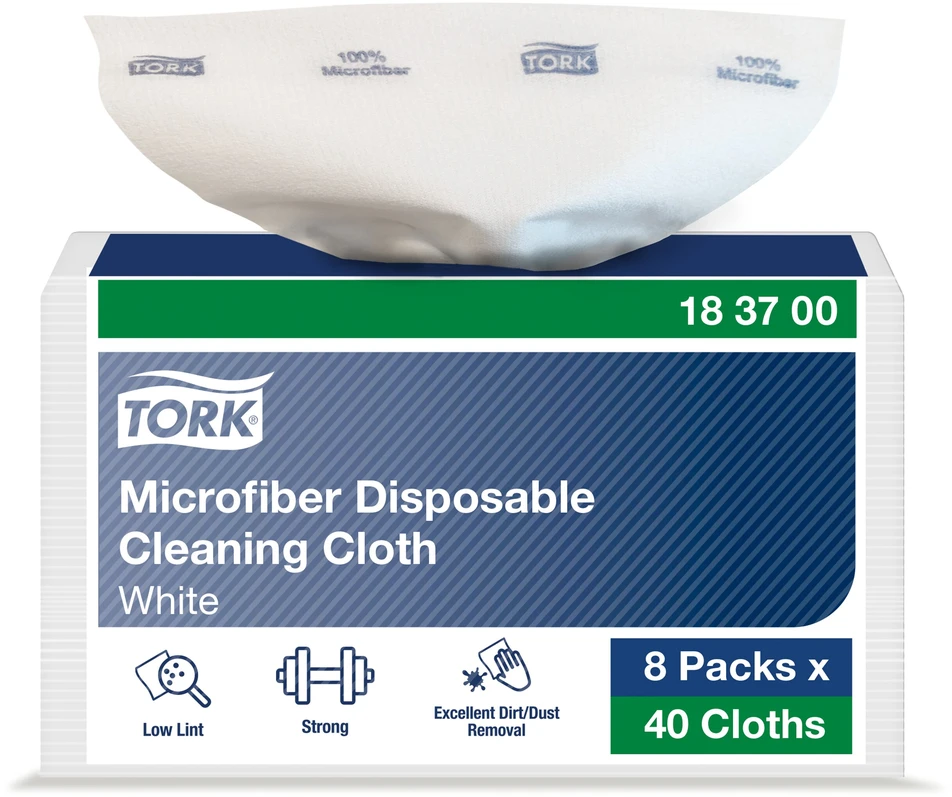 Vienkartinės valymo šluostės iš mikropluošto Tork (183700), 60 g/m2, 40 vnt