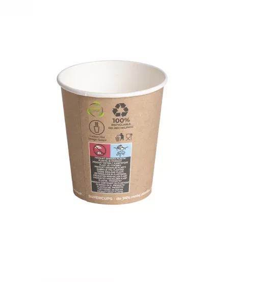 Vienkartiniai popieriniai puodeliai Žalias Leaf, 200/280ml, 50vnt