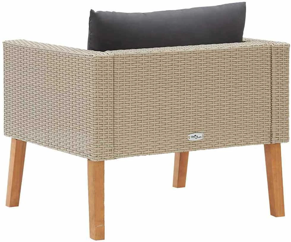 Vienvietė sodo sofa su pagalvėlėmis, smėlio, poliratanas