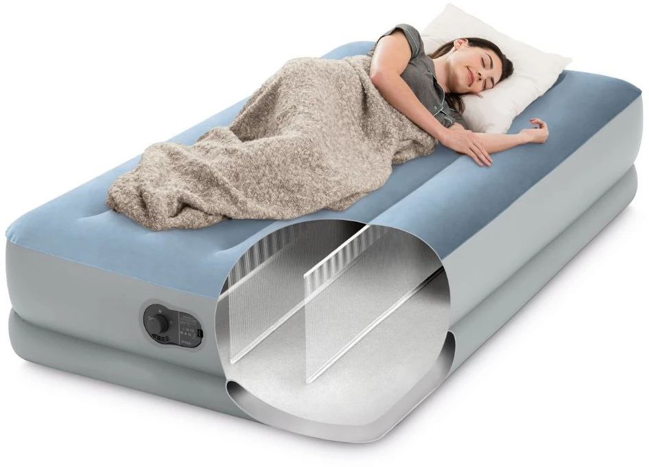 čiužinys pripučiamas vienvietis 191x99x36 cm su įmontuotu elektriniu USB siurbliu lova INTEX 64157