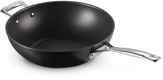 Le Creuset Toughened Non-Stick NonStick Stir-Fry StirFry Pan 30cm juodas sidabrinis (51104300010202)