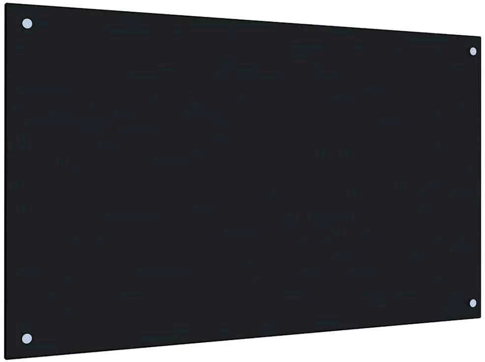 Virtuvės sienelė, juodos spalvos, 100x60cm, grūdintas stiklas