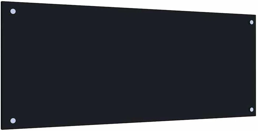 Virtuvės atbraila 2 vnt. Juoda 100 x 40 cm grūdintas stiklas