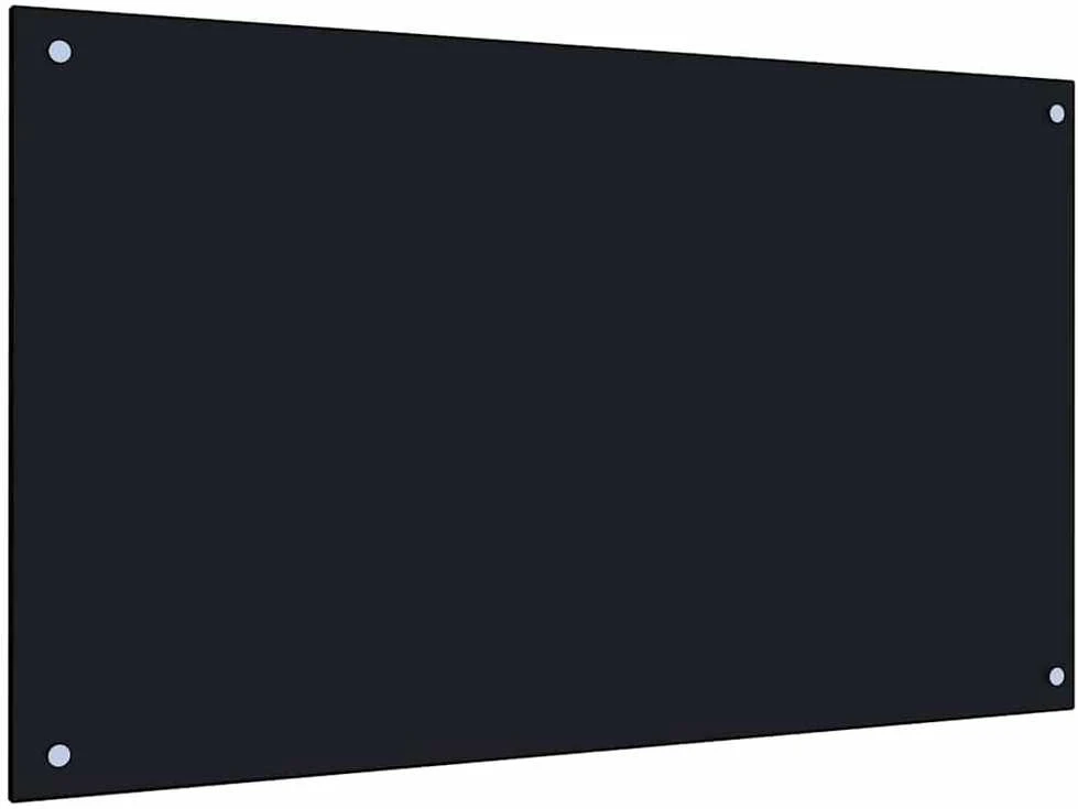Virtuvės atbraila 2 vnt. Juoda 100 x 60 cm grūdintas stiklas