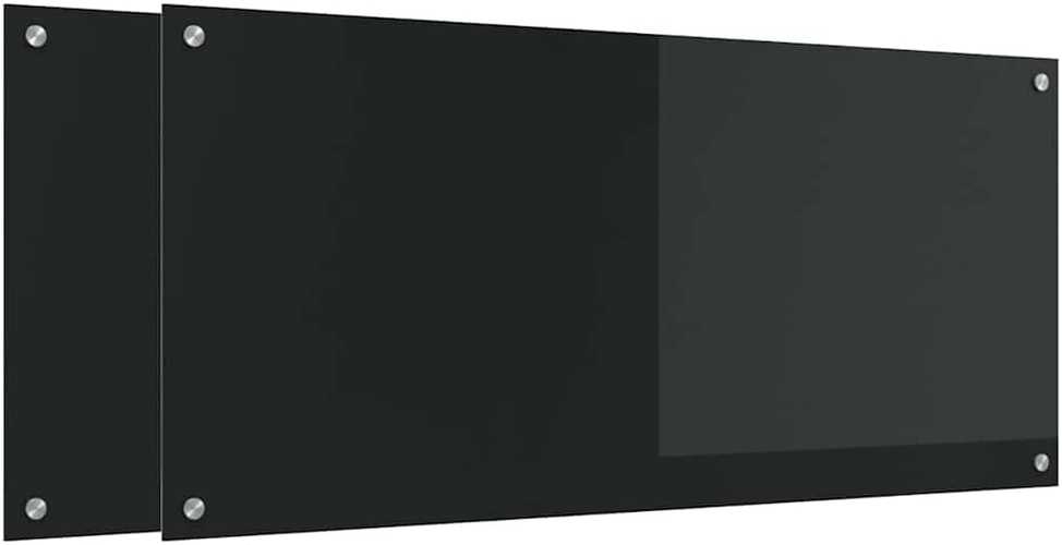 Virtuvės atbraila 2 vnt. Juoda 110 x 50 cm grūdintas stiklas