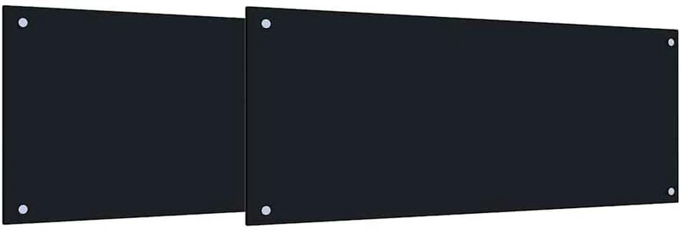 Virtuvės atbraila 2 vnt. Juoda 100 x 40 cm grūdintas stiklas