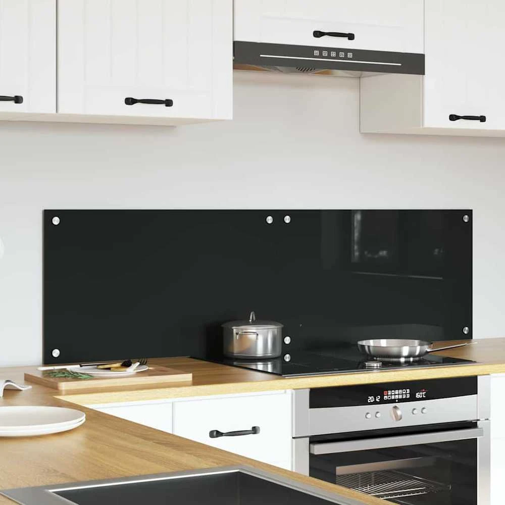 Virtuvės atbraila 2 vnt. Juoda 70 x 40 cm grūdintas stiklas
