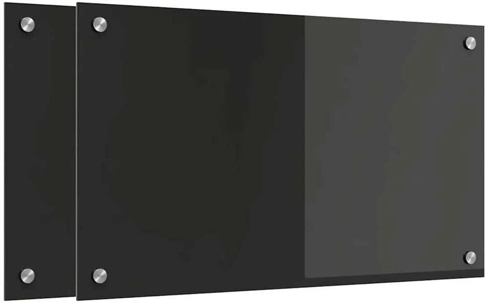 Virtuvės atbraila 2 vnt. Juoda 70 x 40 cm grūdintas stiklas